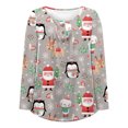 thumbnail image 4 of Hauts Mignons pour Femmes, Col Rond Décontracté, Manches Longues, Imprimé Noël, Tendance 2023 en Liquidation, 4 of 5