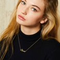 thumbnail image 3 of KISPER 18K Gold Plated Stainless Steel Personalized Name Pendant Necklace, Rhonda, 3 of 6
