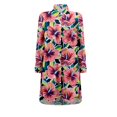 thumbnail image 2 of Ruimatai Hauts pour Femmes Grande Taille Chic Robe de Plage pour Femmes Grande Taille Été Décontractée Col Rabattu Manches Longues Blouse Imprimée Boutons avec Poche Robes Chemise, 2 of 7