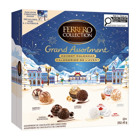FERRERO COLLECTION GRAND ASSORTMENT Calendrier de l'Avent 2026 de chocolats et de confiseries fins, 24 confiseries assorties, 253 g