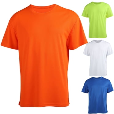 CFLVAEK Men's Short Sleeve T Shirts Quick Dry T Shirts Breathable Crewneck Workout Tshirts Solid Color Basic Tee Shirts Yellow XL