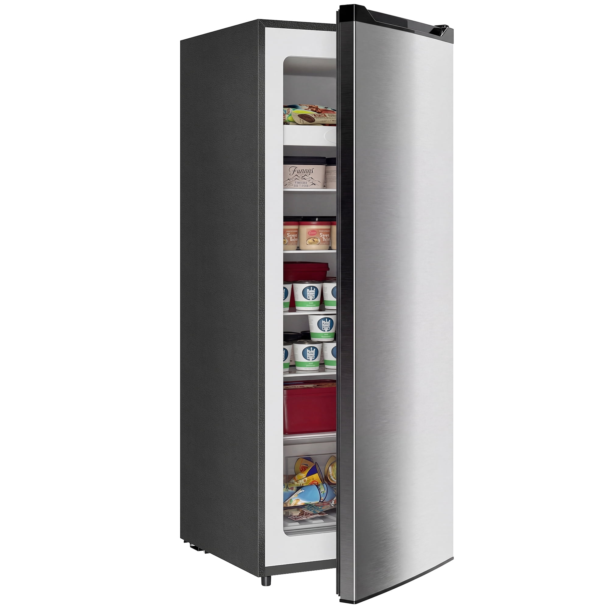 HOMCOM 7.0 Cu.Ft Upright Freezer, Compact Stand Up Freezer for Home, Silver
