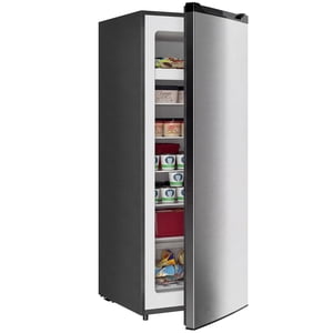 HOMCOM 7.0 Cu.Ft Upright Freezer, Compact Stand Up Freezer for Home, Silver