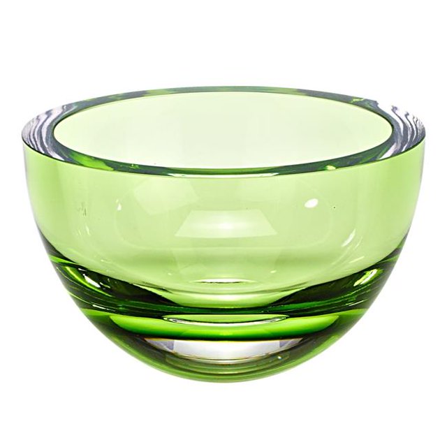 6" Bouche Soufflé Cristal Européen Fait Plomb Printemps Libre Vert Bol