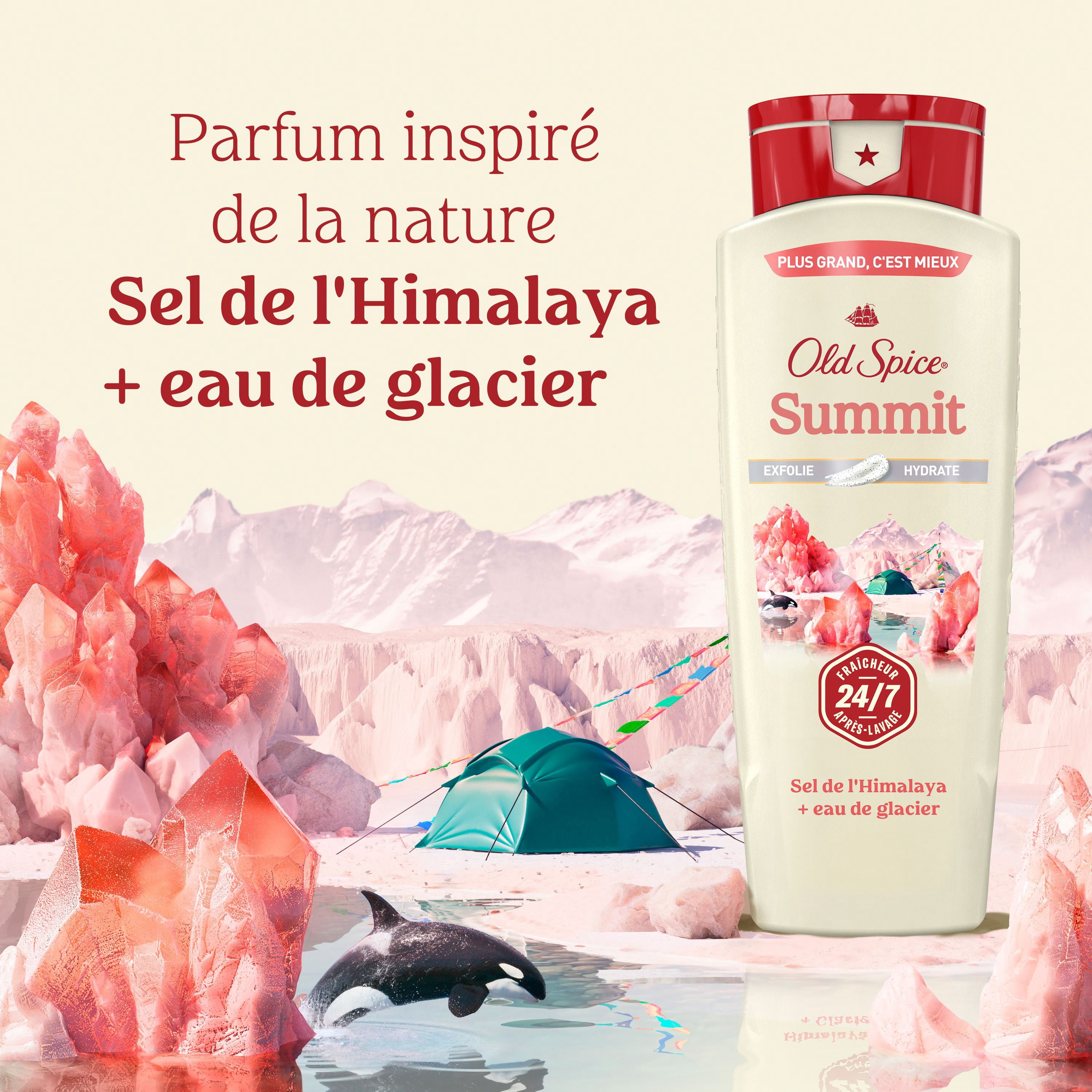 Old Spice Men's Body Wash for Men, Summit Scent, 24/7 Shower Fresh, Exfoliation + Moisturization