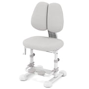 Costway Kids Study Chair with Adjustable Double Backrest, Footrest, Seat Height & Depth Gray