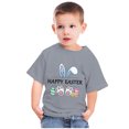 thumbnail image 2 of Penkiiy T-Shirts de Pâques pour Enfants Tout-Petits Garçons Filles Mode Oreilles de Lapin de Pâques Oeufs de Pâques Imprimé Col Rond Imprimé Manche Courte Haut 7 Ans Gris, 2 of 4