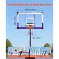 thumbnail image 4 of KFFKFF Support de Basketball Portable, Panier de Basketball et But à Hauteur Réglable de 10 Pi, Panier de Basketball Extérieur avec Panneau Arrière en PC de 48 Pouces pour Enfants, 4 of 9