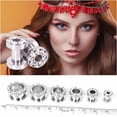 thumbnail image 4 of 1 Paire de Tunnels d'Oreille en Strass en Acier Inoxydable pour Perçage, Bouchons, Jauges, Kits d'Étirement d'Oreille, 4 of 8