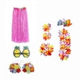 thumbnail image 4 of Tropical hawaiian Skirt Costume Set Glasses Accessory Adjustable Stretchy Womens 80cm, 4 of 8