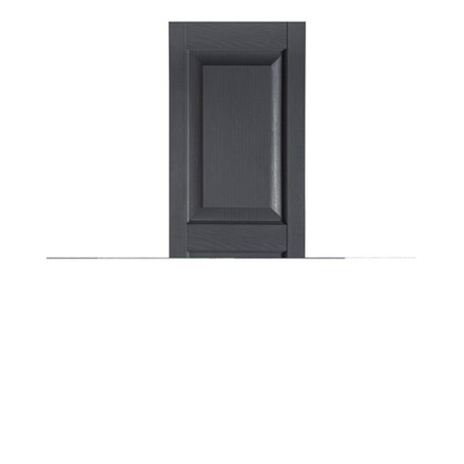 Premier Volets Décoratifs Extérieurs à Panneau Surélevé, Gris Foncé - 15 x 55 Po