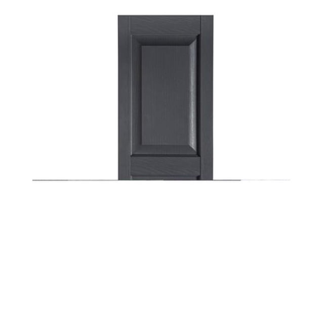 Premier Volets Décoratifs Extérieurs à Panneau Surélevé, Gris Foncé - 15 x 55 Po