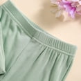 thumbnail image 4 of Plebaso Baby Girls Solid Color Ruffled Sleeve Round Neck Tops Elastic Waist Trousers Two-Piece Set Kids Casual Clothes, 4 of 7
