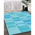 thumbnail image 3 of Ahgly Company Machine Washable Indoor Rectangle Transitional Bright Turquoise Blue Area Rugs, 7' x 10', 3 of 7