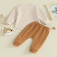 thumbnail image 3 of Toddler Boys 2PCS Pants Sets Solid Color Long Sleeve Sweatshirt and Drawstring Pants Sets 6-12 Months, 3 of 8