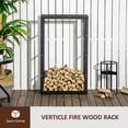 thumbnail image 4 of HOMCOM Firewood Rack Fireplace Log Holder, 23.6" x 9.8" x 39.4", 4 of 9