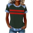 thumbnail image 2 of Jienlioq Hauts Courts pour Femmes avec Manches Mode Décontractée pour Femmes Col Rond Couleur Unie T-Shirt Blouse à Manches Courtes Haut Ample Vert Armée TG, 2 of 5