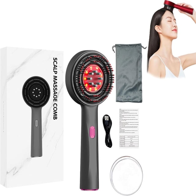 POINTERTECK Massager Red Light Hair Massager Bloomly Scalp Massager Electric Scalp Massager 2 in 1 Electric Scalp Massager and Hair Oil Applicator (Black-1Set)