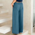 thumbnail image 4 of Pantalon en Coton et en Lin pour Femmes Large et Large avec Poches, 4 of 7
