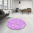 thumbnail image 4 of Ahgly Company Machine Washable Indoor Round Transitional Blossom Pink Area Rugs, 7' Round, 4 of 7