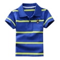 thumbnail image 1 of Chemises Polo pour Garçons, Chemise Rayée pour Garçons, Hauts à Manches Courtes, Chemise de Rugby Boutonnée, Tenue pour Garçons 8-9 Ans, 1 of 2