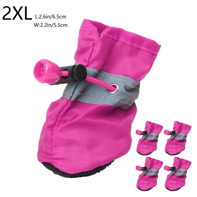 Aursykel Waterproof Dog Shoes for Small Dogs Non Slip Puppy Booties Paw Protector with Reflective Straps Relaxedable Adjustable Dog Boots for Summer and Winter Outdoor Use