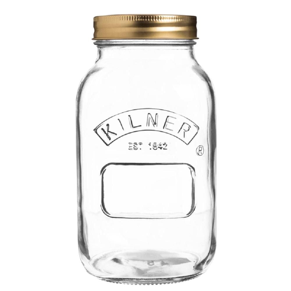 Kilner Pots mason en verre à ouverture régulière avec couvercles scellés, 1L