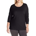 thumbnail image 3 of Just My Size OJ288 T-Shirts à Manches Longues à Encolure Dégagée 100 pour Cent Coton pour Femmes, Ébène - 3TG, 3 of 3