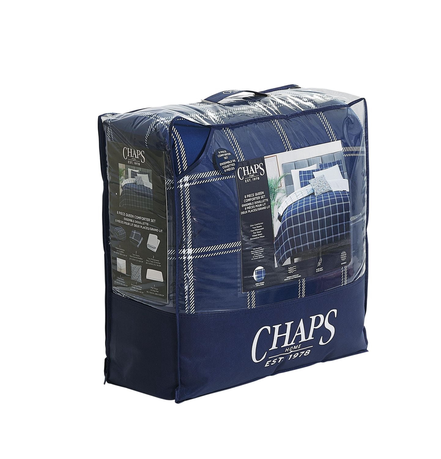 Chaps 8-Piece Plaid Bedding Comforter Set - Lit dans un sac