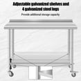 thumbnail image 4 of BeesClover Stainless Steel Table for Prep & Work with Backsplash, Kitchen Heavy Duty Table with Adjustable Under Shelf and Foot for Restaurant, Home and Hotel, 4 of 7