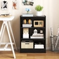 thumbnail image 4 of Costway 2 PCS 3-Tier Bookcase Open Multipurpose Display Rack Cabinet with Adjustable Shelves Black, 4 of 10
