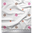 thumbnail image 1 of Soimoi Brown Poly Georgette Fabric Butidar Jamdani Printed Fabric 1 Yard 52 Inch Wide, 1 of 2