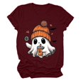 thumbnail image 4 of T-shirt Graphique à Manches Courtes d'Halloween pour Femmes Col Rond Décontracté pour Tenue de Fête d'Été avec Jeans, 4 of 4
