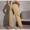thumbnail image 5 of Timegard Joggers for Women Elastic High Waisted Drawstring Hiking Outdoor Workout Cargo Pants with Pockets, 5 of 5