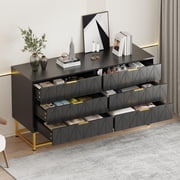 EDTara 6 Drawer Fabric Dresser Organizer Chest - Small Storage Drawers for Bedroom, Closet & Living Room, Compact Clothing Storage Solution, Modern Narrow Nightstand End Table