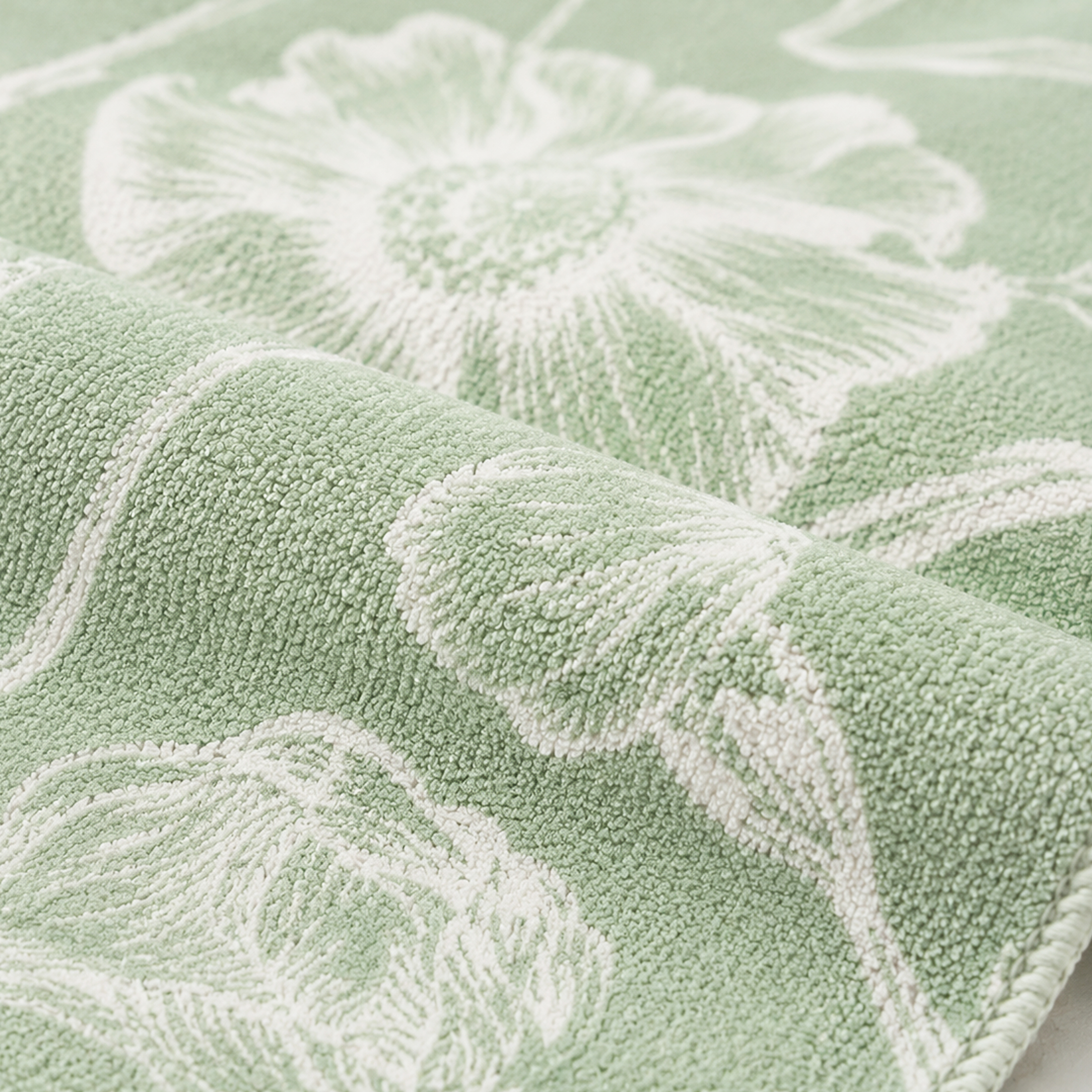 Tapis lavable Collective Essentials 48 x 72 po, motif floral sauge