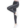 thumbnail image 2 of Choomomo Women's Glossy Stretch Sports Hip Hop Rave Street Modern Dancing Performance Tight Leggings Pants Grey M, 2 of 7