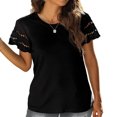 thumbnail image 2 of Dentelle Manches Courtes, Femmes Dentelle Manches Courtes Casual Manches Courtes T-Shirt Puissance Emballé Performance, 2 of 5