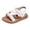 Clair, variante sur Splozh Sandales pour Enfants Filles Sandales à Nœud Bout Ouvert Bride à la Cheville Sandales Plates Chaussures de Demoiselle d'Honneur pour Fête Robe Blanc, 7-8 Ans