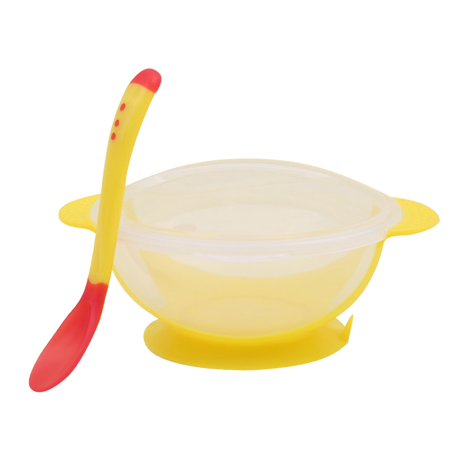 Harpily Dinnerware Children Sucker Bowl With Temperature Sensitive Spoon Set Children Training Bowl Plastic Bowl Children Bowl Set
