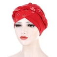 thumbnail image 4 of Aocisk Ethnic -Tied Head Cover Wrap Braid Hat Headwear Baseball Cap Red One Size, 4 of 4