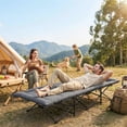 thumbnail image 2 of Outsunny Camping Cot for Adults with Padded Cushion, Grey, 2 of 10