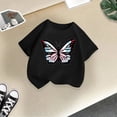 thumbnail image 2 of GDREDA Vêtements Fille Enfants Filles Mignon Imprimé Graphique Col Rond Manches Courtes Tee Été Décontracté T-Shirt Tunique T-Shirt pour Fille Noir, 7-8 Ans, 2 of 4