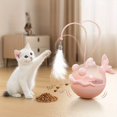 thumbnail image 1 of EIMELI 1pc Cat Toy Self-Entertainment Device  Interactive Teaser Wand with Treat Dispenser  360° Rotating Design for Endless Fun – Artificial Feathers & Bells to Attract Your Cat‘s Att, 1 of 5