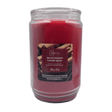 Mainstays Bougie parfumée en pot de verre à mèche unique, à la cannelle épicée, 567 g (20 oz)