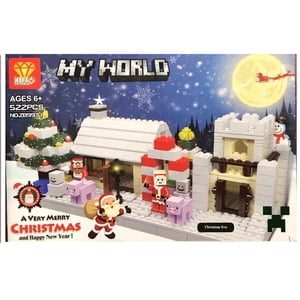 Toytexx DIY 522 Pcs Christmas Building Kits Toy Gifts for Kids Mini Building Blocks Set of Christmas Villa and House
