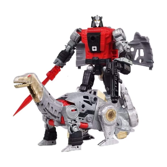 Dupurit Transformer Toys Deformation Dinoking Volcanicus Grimlock Slag Sludge Snarl Swoop Slash Dinobots Combiner 5 in 1 KO Action Figure Model 8.5in(Colour: Sludge)