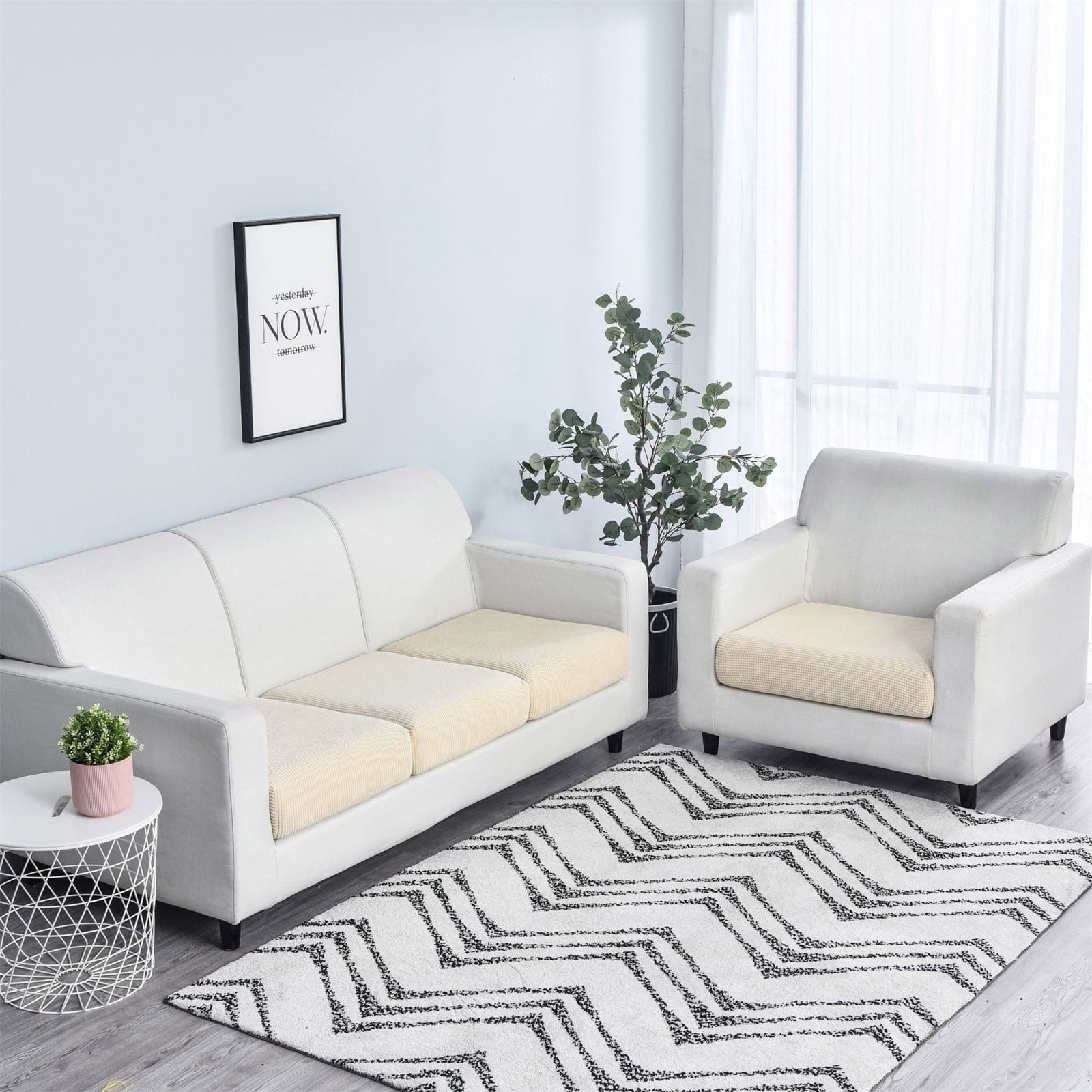 Sofa Sets for Living Room 3 Piece Cushion Sofa Seat Cover Tightly Wrapped Protection Plush Fiber Living Room 3 Piece Living Room Set Cushion Covers for Living Room Sofa Seat Cushion Covers
