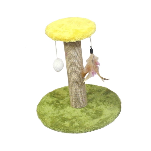 Langgg Cat Scratching Post Scratch Pole Gift Durable for Kittens Supplies Round Green