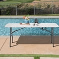 thumbnail image 2 of FDW Folding Table, Portable Fold-in-Half Event & Party Table, Compact Carrying Design, Plastic, White, 2 of 7